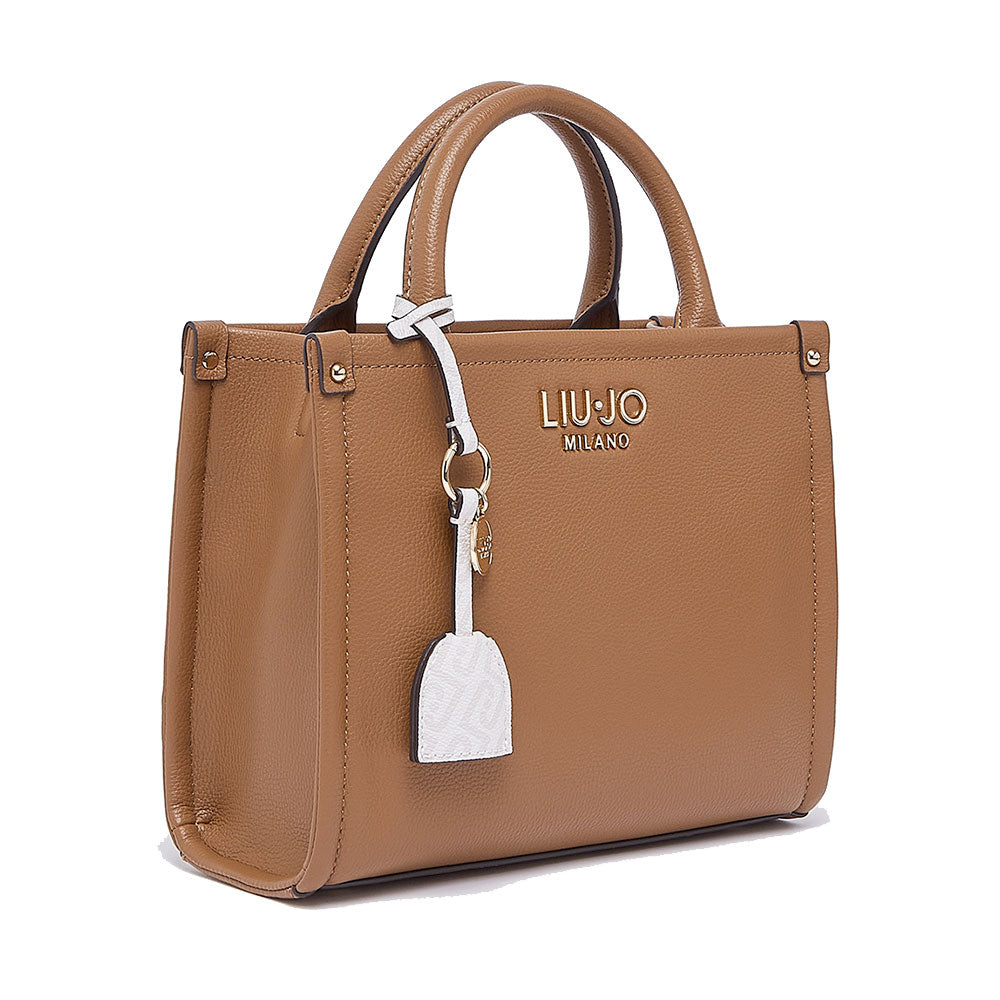 Borsa Donna a Mano LIU JO Better stampa Bottalata Marrone con Charm