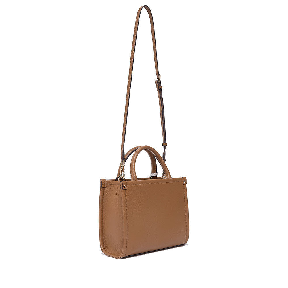 Borsa Donna a Mano LIU JO Better stampa Bottalata Marrone con Charm