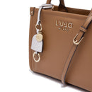 Borsa Donna a Mano LIU JO Better stampa Bottalata Marrone con Charm