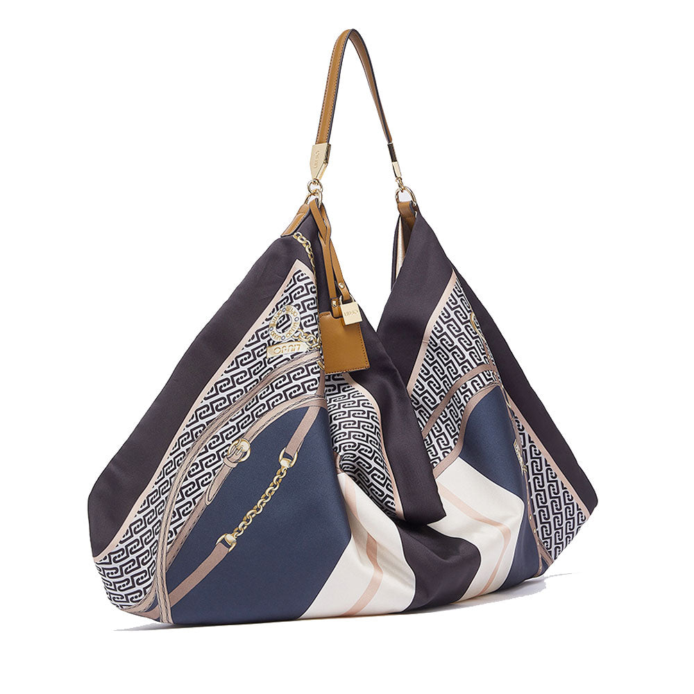 Borsa Foulard Donna LIU JO in Raso Stampato Nero