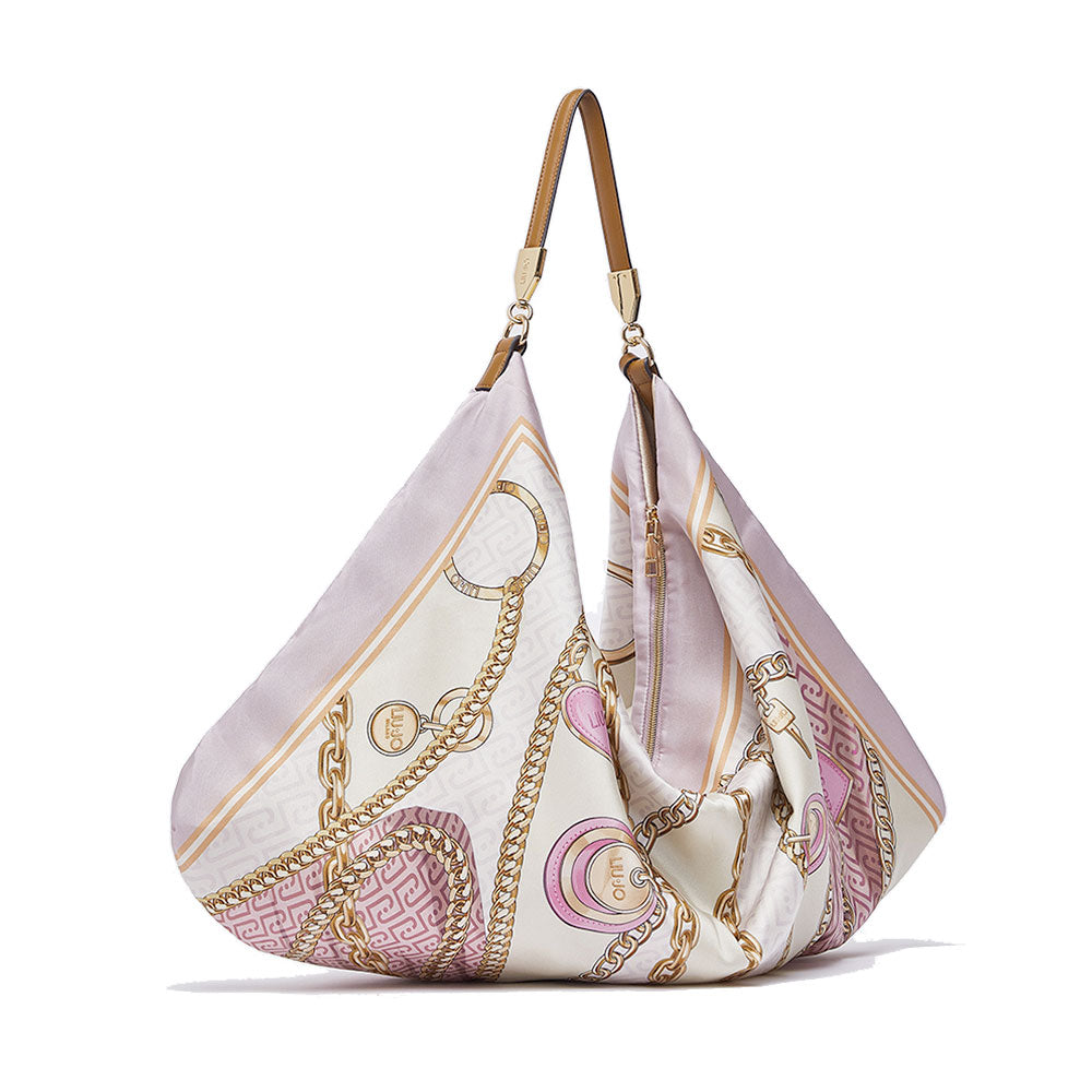 Borsa Foulard Donna LIU JO in Raso Stampato Rosa