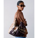 Borsa Foulard Donna LIU JO in Raso Stampato Marrone Cioccolato