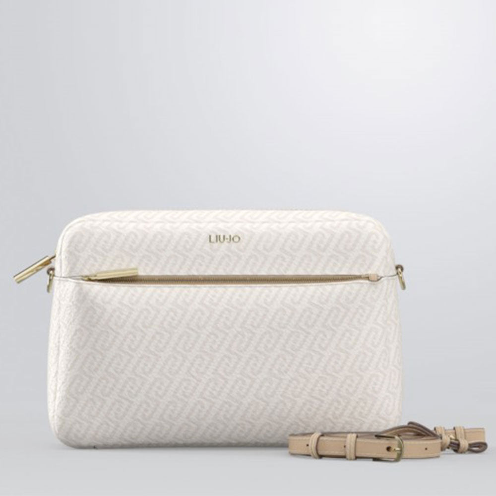 Borsa Donna a Tracolla LIU JO stampa Logo Monogram Bianco