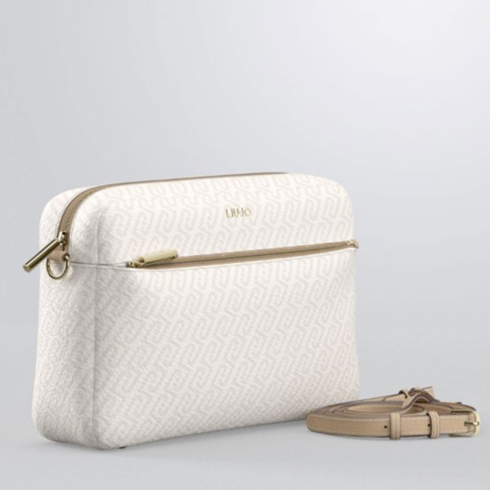 Borsa Donna a Tracolla LIU JO stampa Logo Monogram Bianco