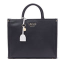 Borsa Donna a Mano Large LIU JO Better stampa Bottalata Nera con Charm