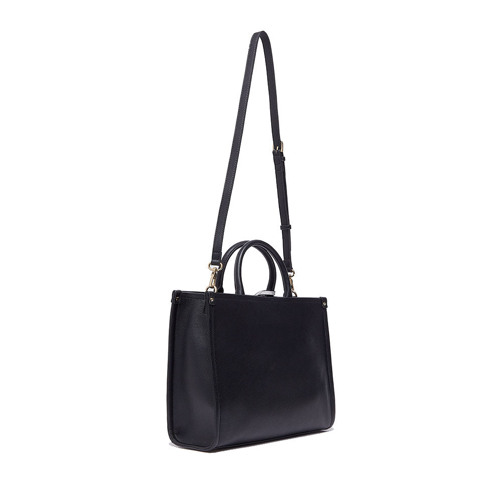 Borsa Donna a Mano Large LIU JO Better stampa Bottalata Nera con Charm