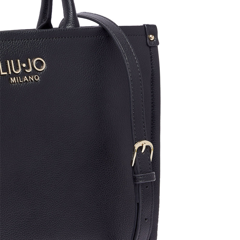 Borsa Donna a Mano Large LIU JO Better stampa Bottalata Nera con Charm