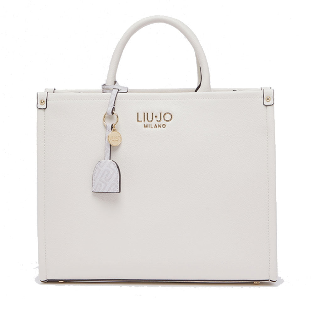 Borsa Donna a Mano Large LIU JO Better stampa Bottalata color Crema con Charm