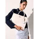 Borsa Donna a Mano Large LIU JO Better stampa Bottalata color Crema con Charm