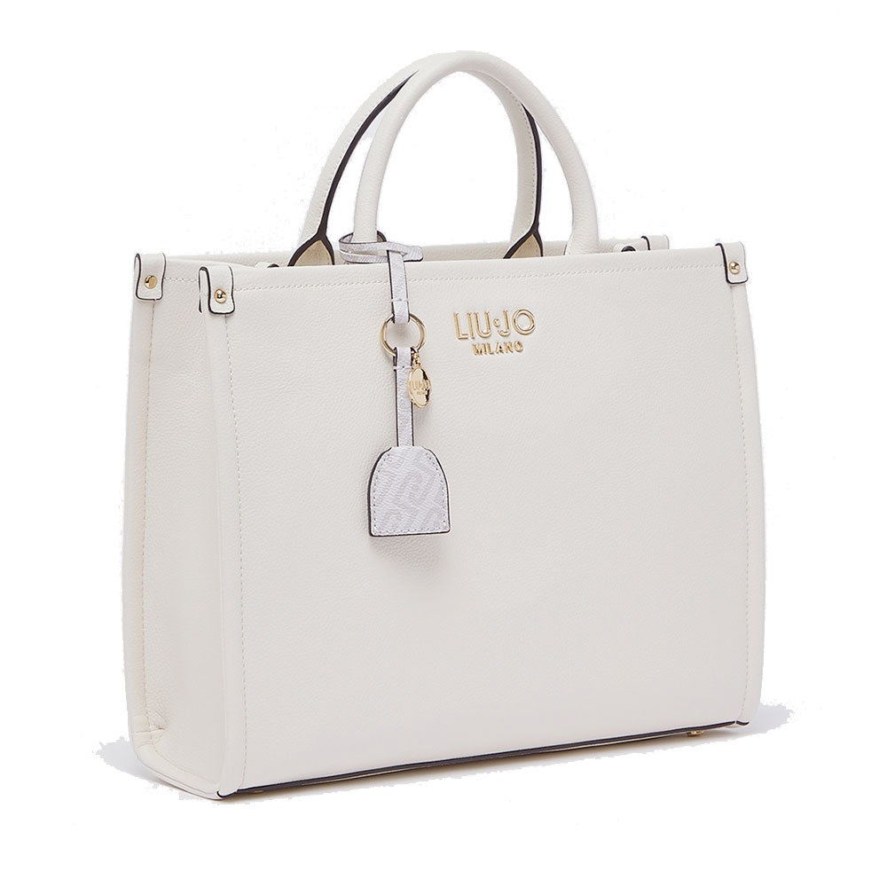 Borsa Donna a Mano Large LIU JO Better stampa Bottalata color Crema con Charm