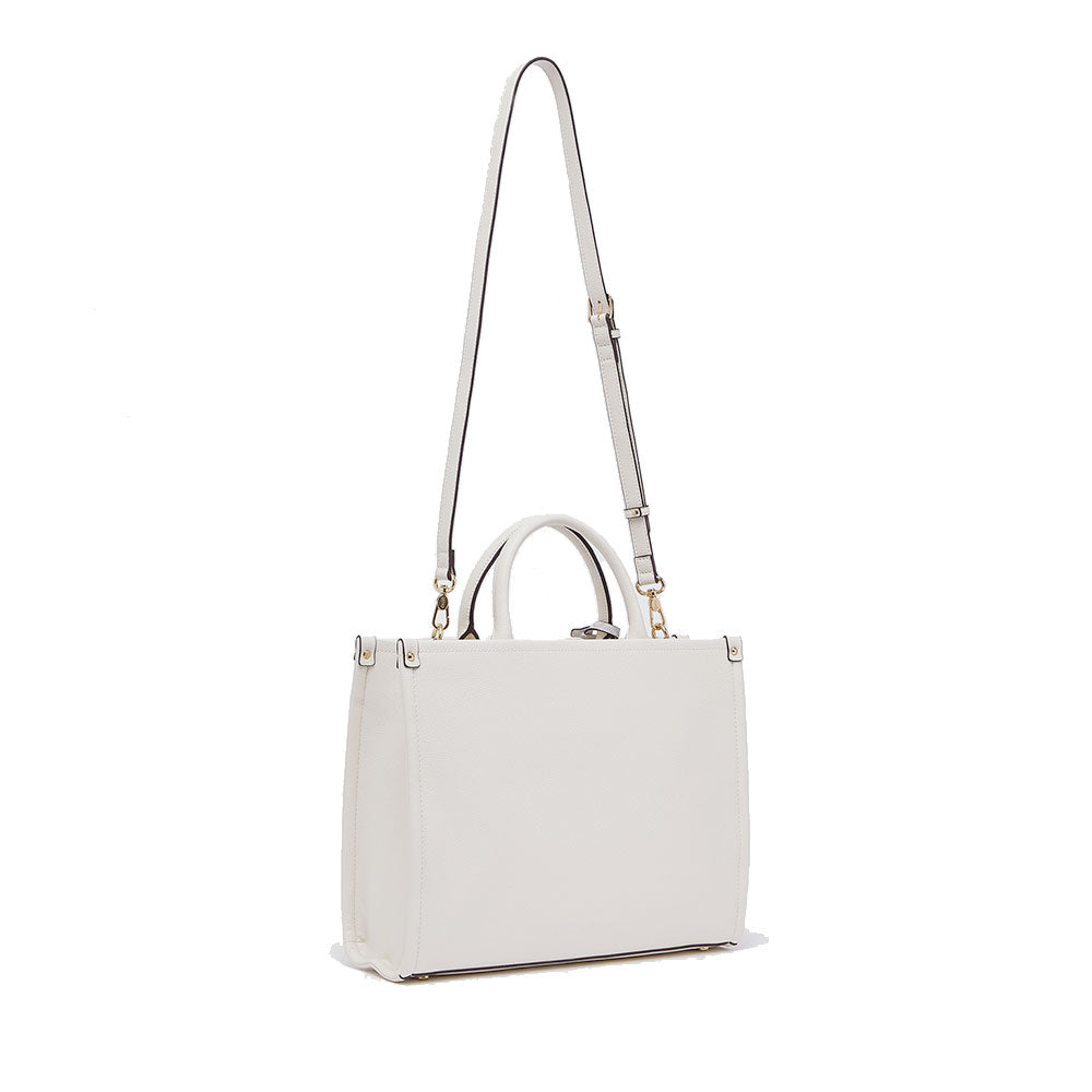 Borsa Donna a Mano Large LIU JO Better stampa Bottalata color Crema con Charm