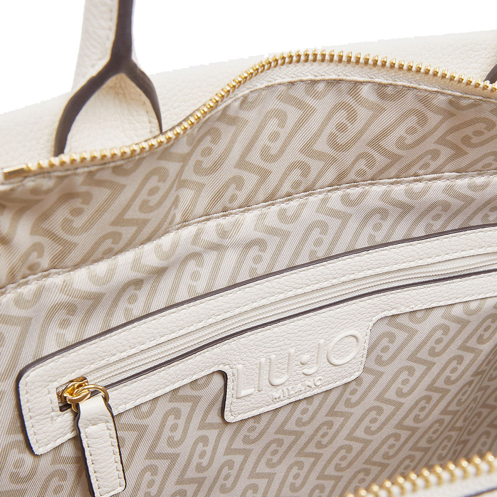 Borsa Donna a Mano Large LIU JO Better stampa Bottalata color Crema con Charm