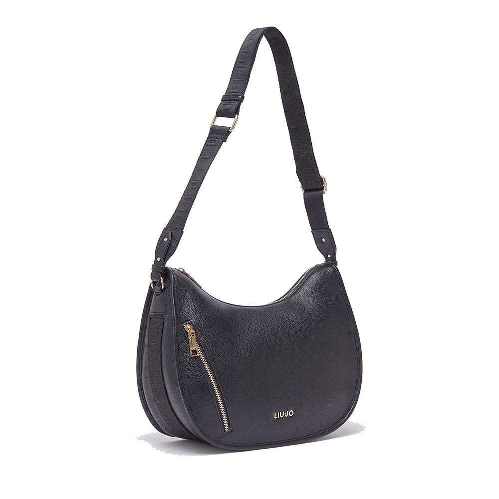 Hobo Bag Media Donna LIU JO Better stampa Bottalata Nera