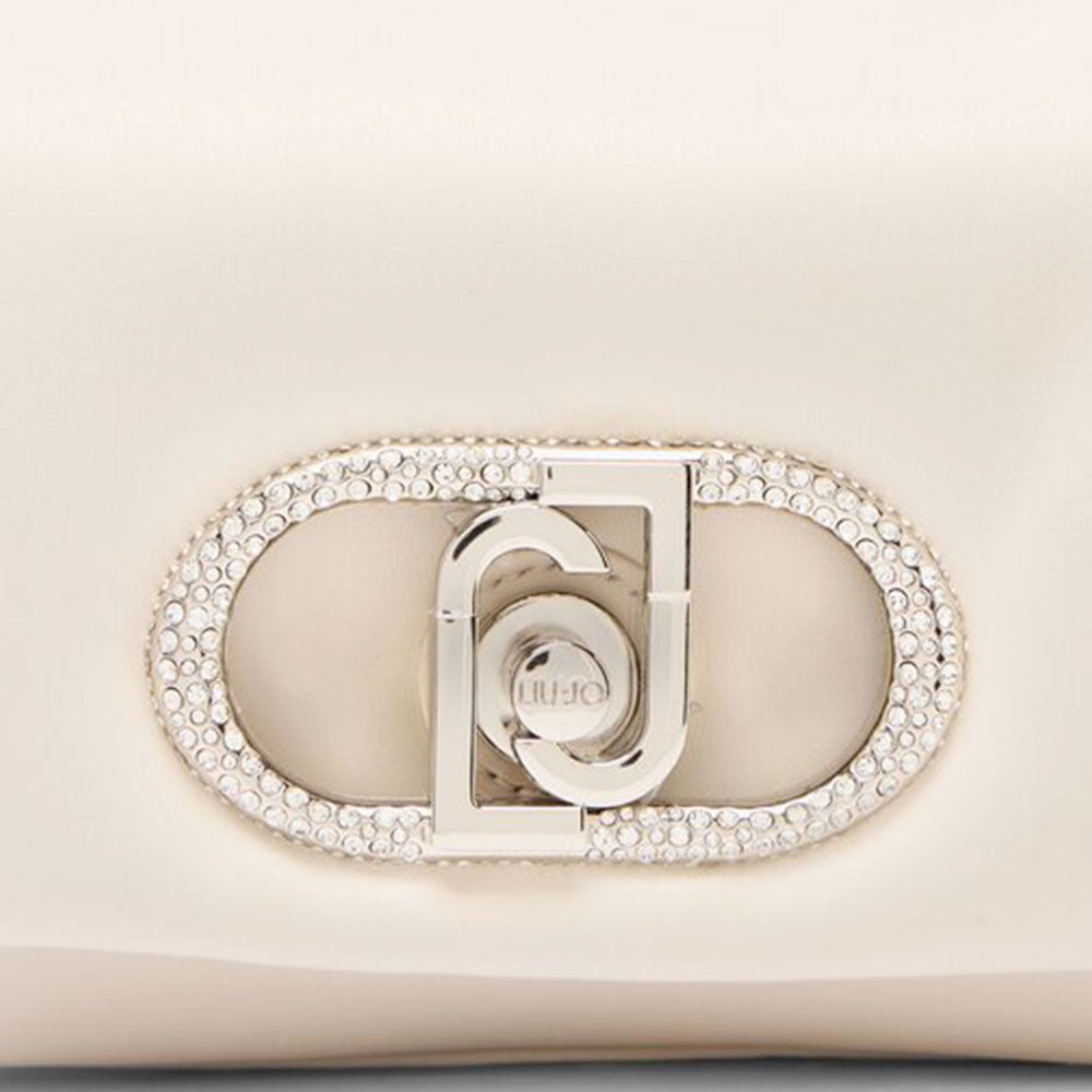 Borsa Donna Mini a Spalla LIU JO Better linea La Puffy color Crema con Logo Gioiello