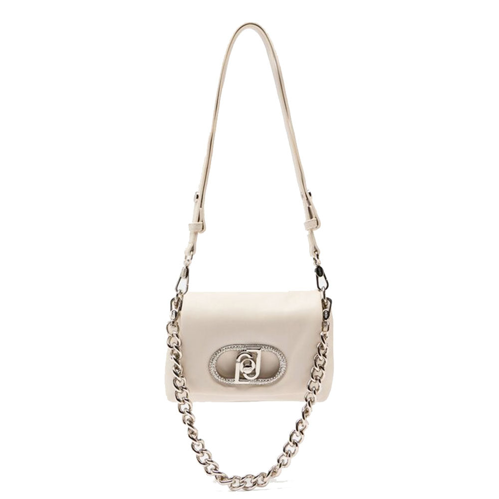 Borsa Donna Mini a Spalla LIU JO Better linea La Puffy color Crema con Logo Gioiello