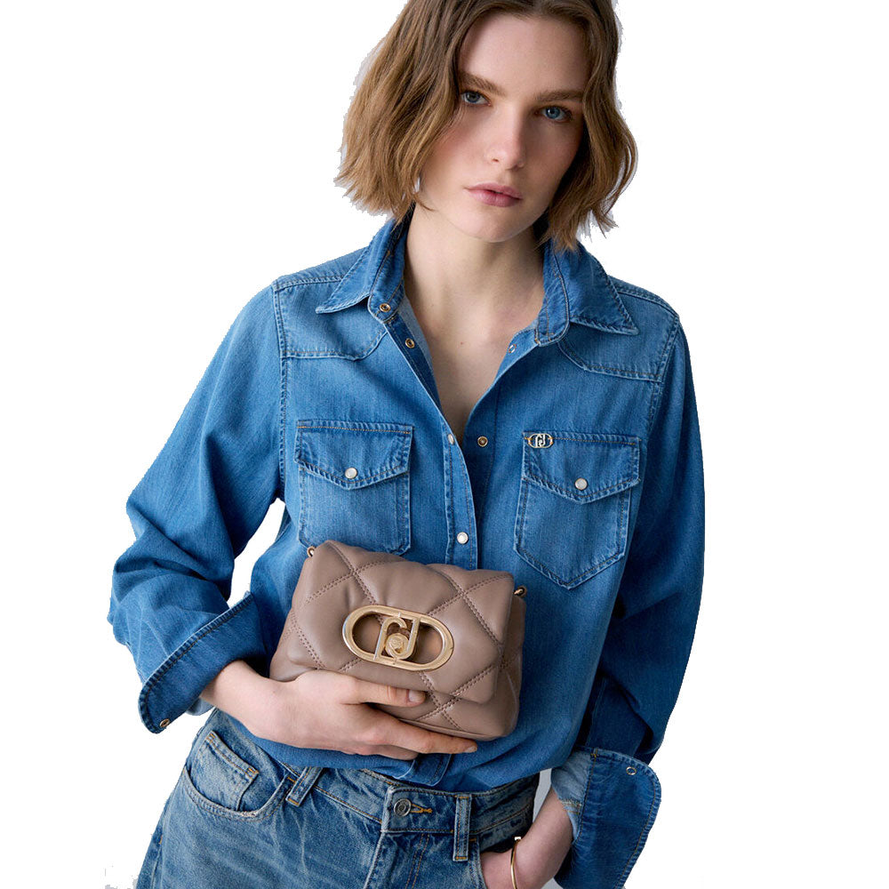 Borsa Donna Mini a Spalla LIU JO Better linea La Puffy in Ecopelle Trapuntata color Mocha