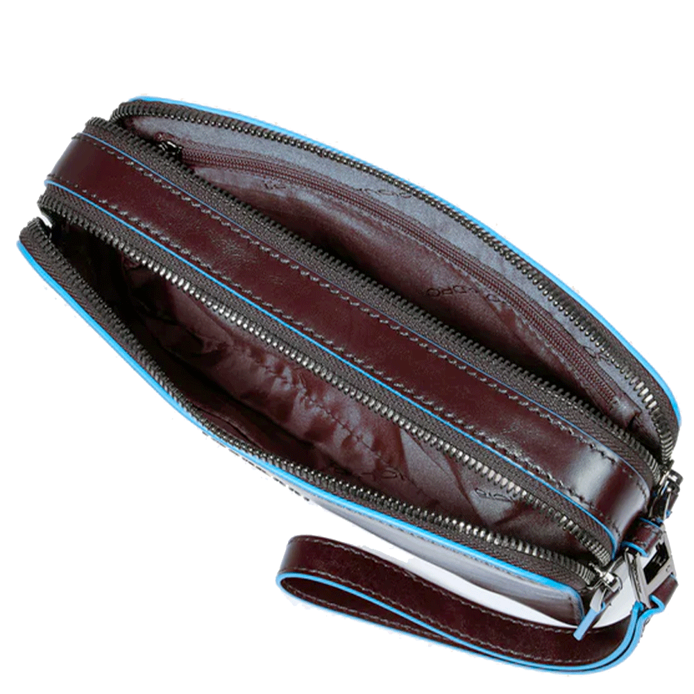 PIQUADRO Herren Clutch aus Leder Blue Square Line Mahagoni Farbe - AC4221B2
