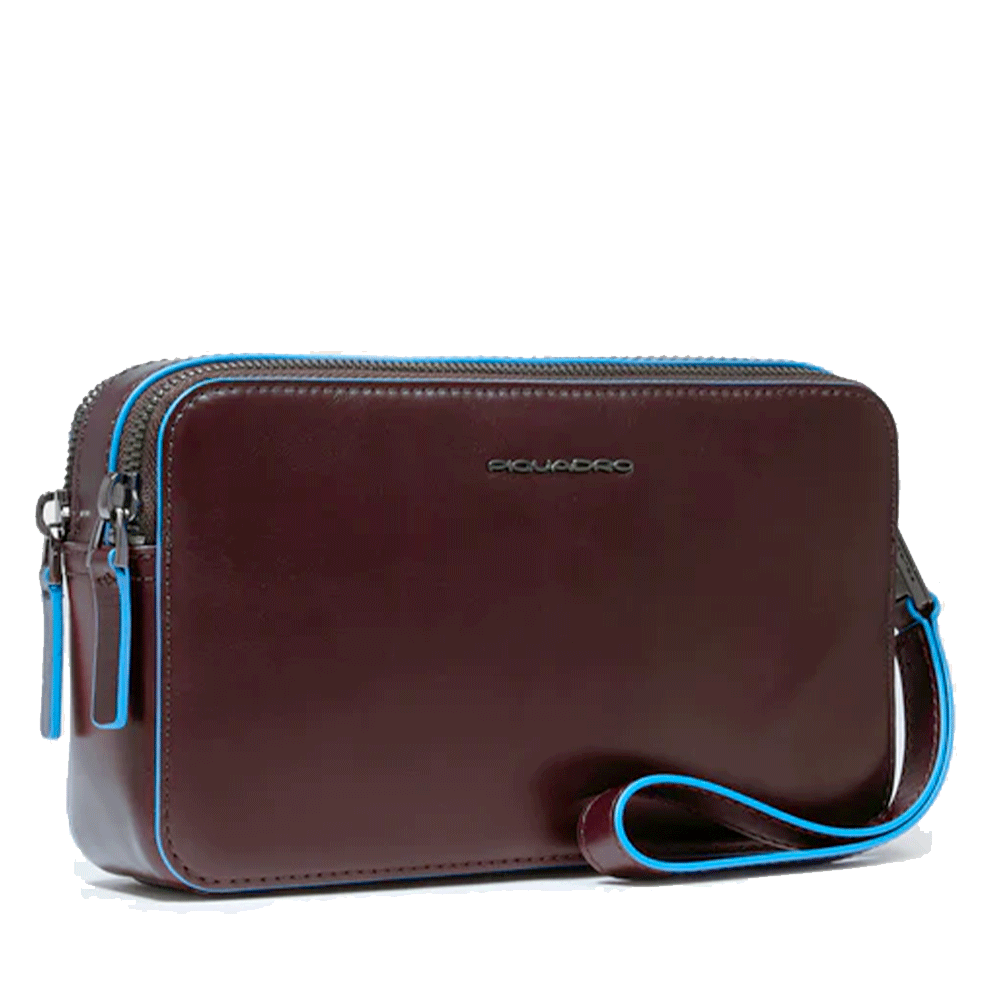PIQUADRO Herren Clutch aus Leder Blue Square Line Mahagoni Farbe - AC4221B2