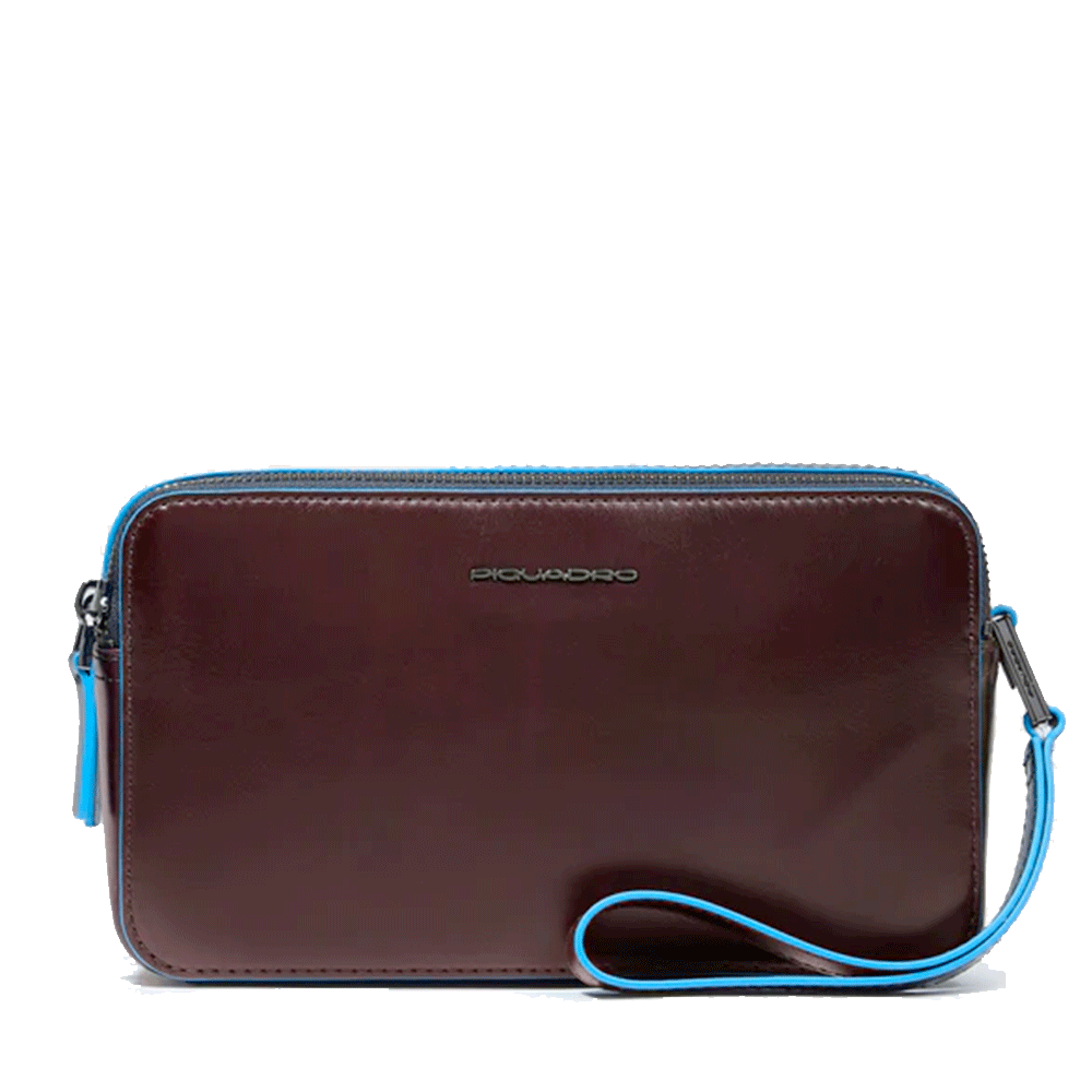 PIQUADRO Herren Clutch aus Leder Blue Square Line Mahagoni Farbe - AC4221B2