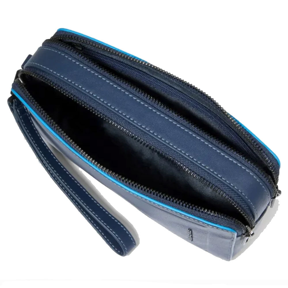 Pochette Uomo PIQUADRO in Pelle Linea Atlas colore Blu - AC4221S138R