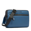 Herren-Pochette PIQUADRO aus Stoff in Avio mit Umhängeriemen Modell Corner - AC6492C2OW