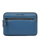 Herren-Pochette PIQUADRO aus Stoff in Avio mit Umhängeriemen Modell Corner - AC6492C2OW