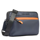 Herren-Pochette PIQUADRO aus Stoff in Blau mit Umhängeriemen Modell Corner - AC6492C2OW