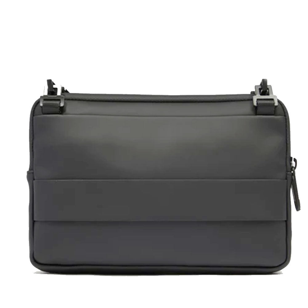 Men's Black Fabric Clutch Bag PIQUADRO Corner with Shoulder Strap - AC6492C2OW