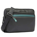 Men's Black Fabric Clutch Bag PIQUADRO Corner with Shoulder Strap - AC6492C2OW
