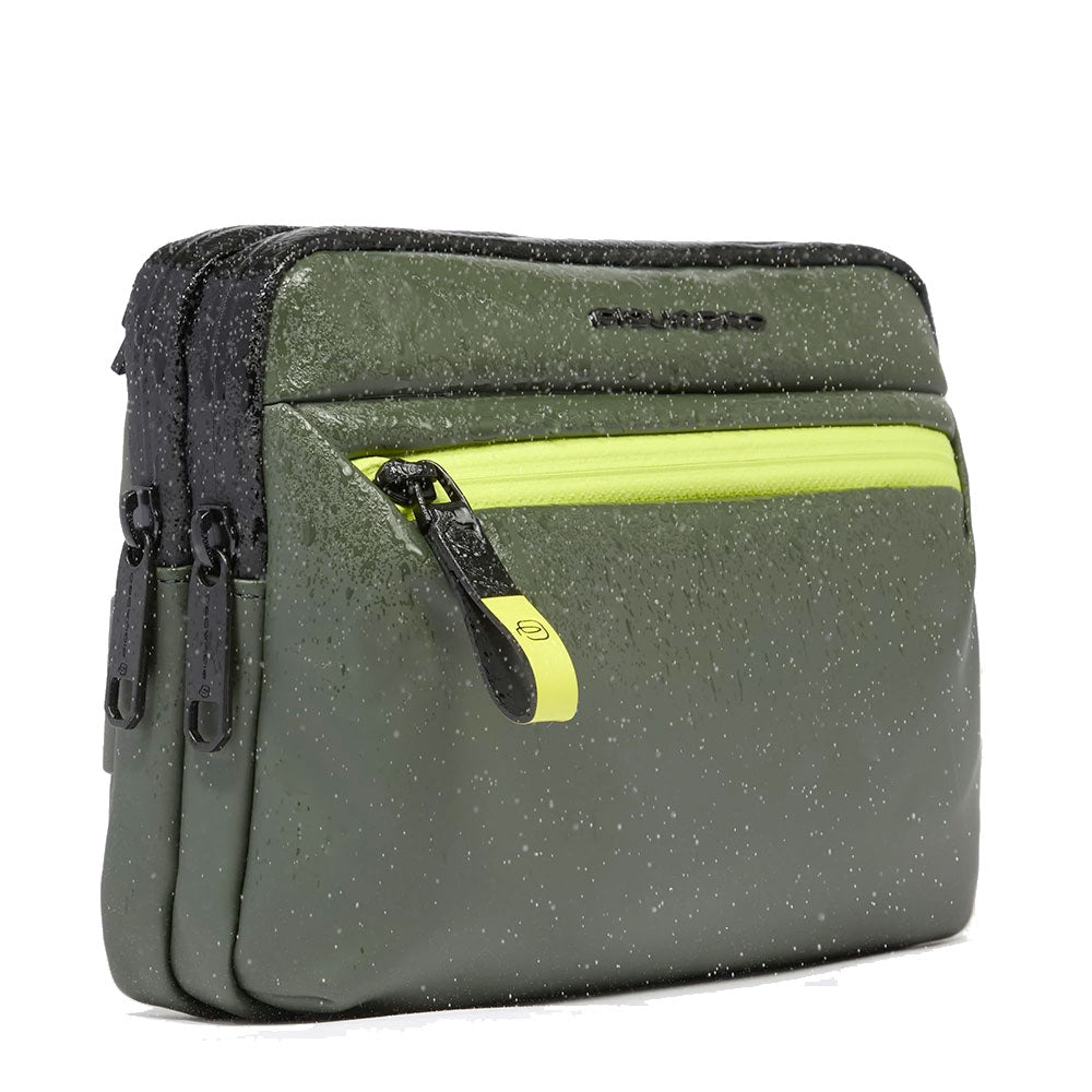 Herren-Umhängetasche PIQUADRO aus Stoff in Grün mit Schulterriemen Modell Corner - AC6492C2OW