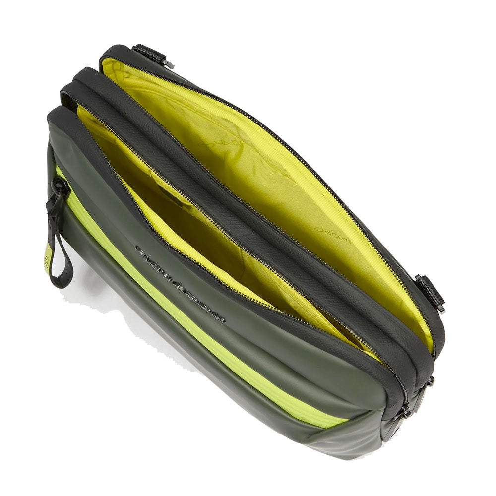 Herren-Umhängetasche PIQUADRO aus Stoff in Grün mit Schulterriemen Modell Corner - AC6492C2OW