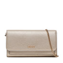 LIU JO Damen-Clutch mit Schultergurt und Saffiano Light Gold-Aufdruck