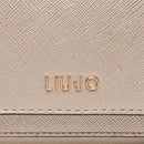 LIU JO Damen-Clutch mit Schultergurt und Saffiano Light Gold-Aufdruck