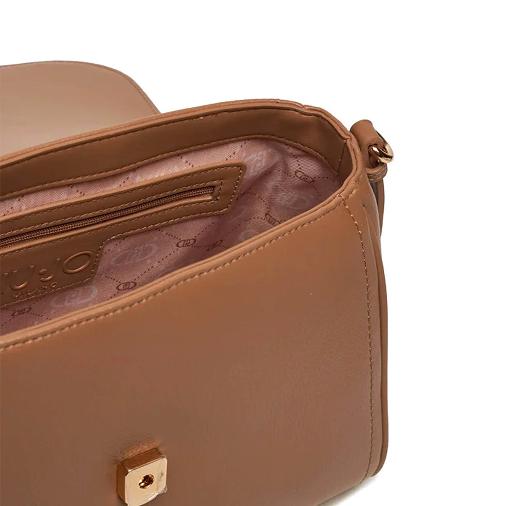 LIU JO Better Brown Damenhandtasche mit Klemmlogo