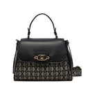 Borsa Donna a Mano LIU JO in Tessuto Jacquard Nero con Logo All Over