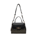 Borsa Donna a Mano LIU JO in Tessuto Jacquard Nero con Logo All Over