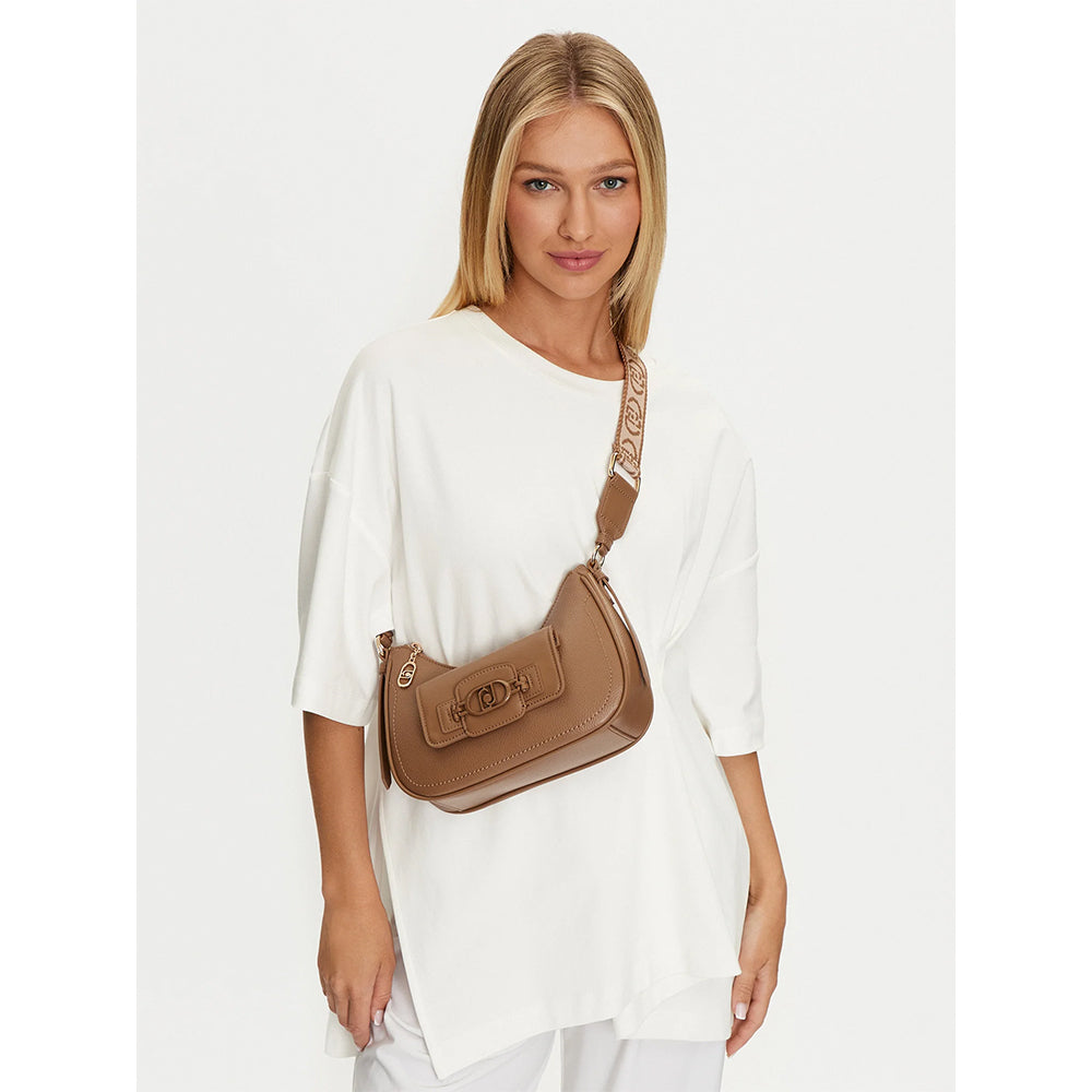 LIU JO Better Brown Shoulder Hobo Bag