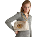 Borsa Donna a Spalla e Tracolla LIU JO linea La Puffy in Eco-Fur Soft Cream