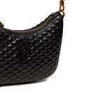 LIU JO Better Quilted Glossy Black Shoulder Hobo Bag