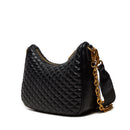 LIU JO Better Quilted Glossy Black Shoulder Hobo Bag