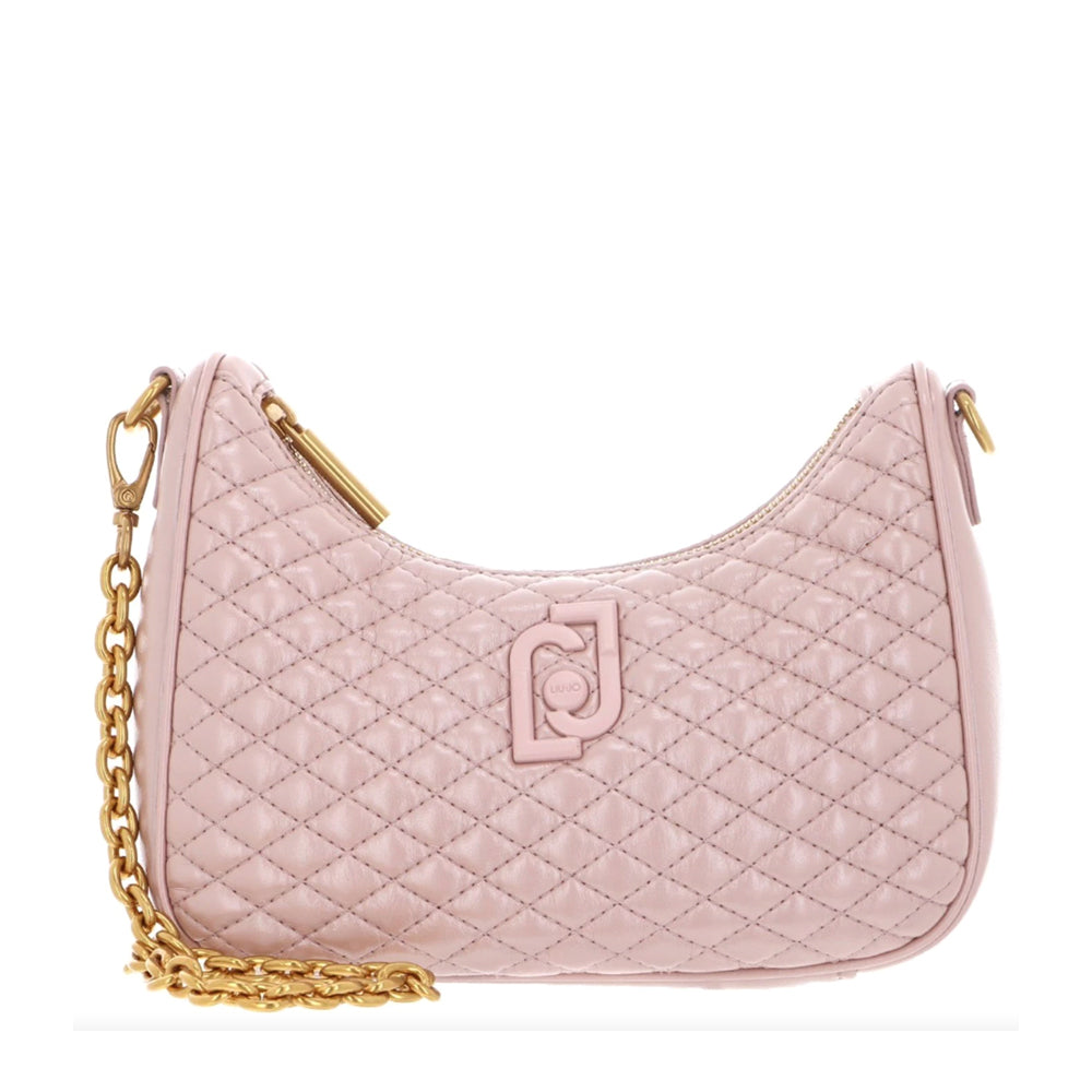 LIU JO 
Better Glossy Quilted Shoulder Hobo Bag Rose Smoke