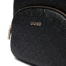 LIU JO Better Damenrucksack mit durchgehendem Monogramm-Logo in Schwarz