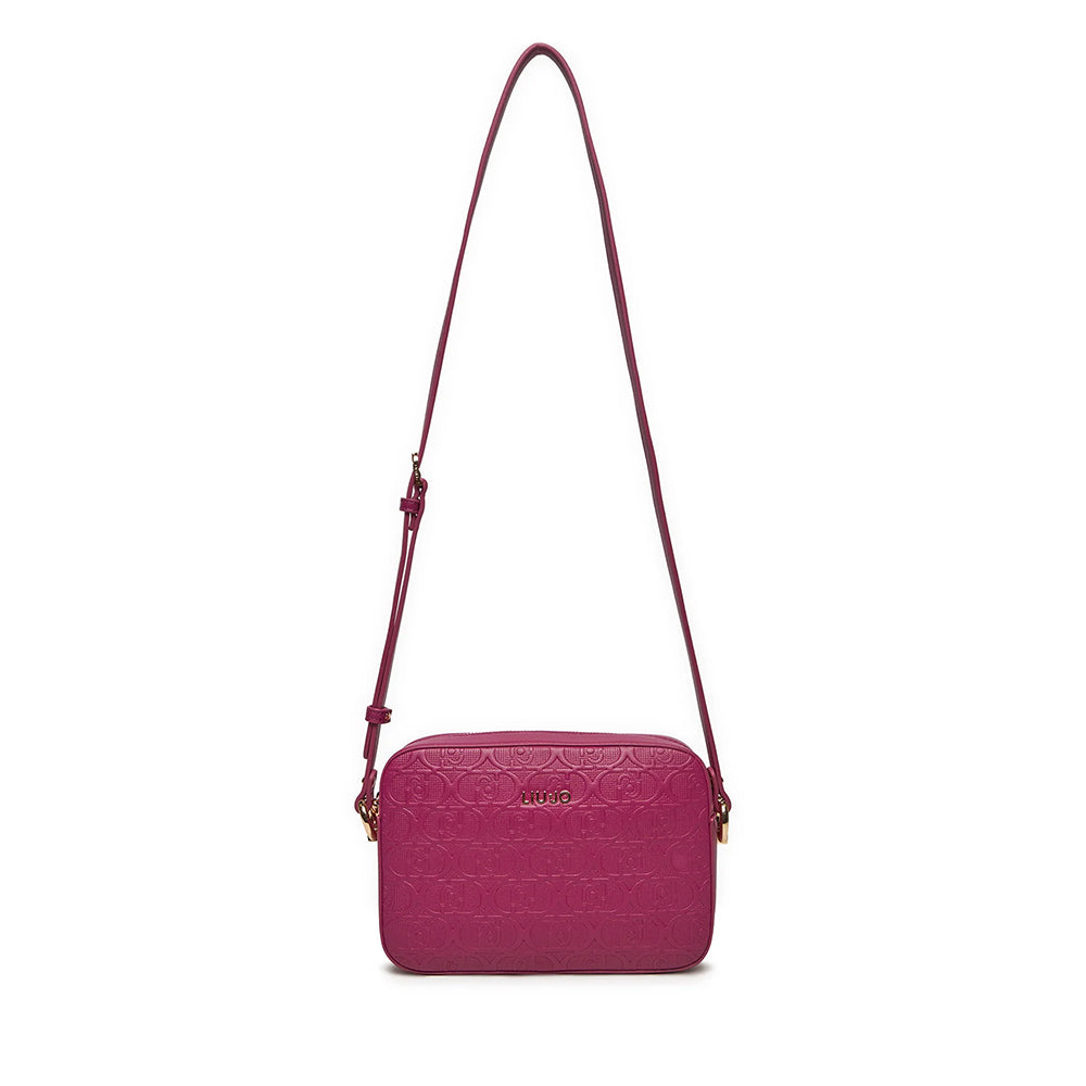 LIU JO Better Shoulder Kameratasche mit durchgehendem Fuchsia-Monogramm-Logo