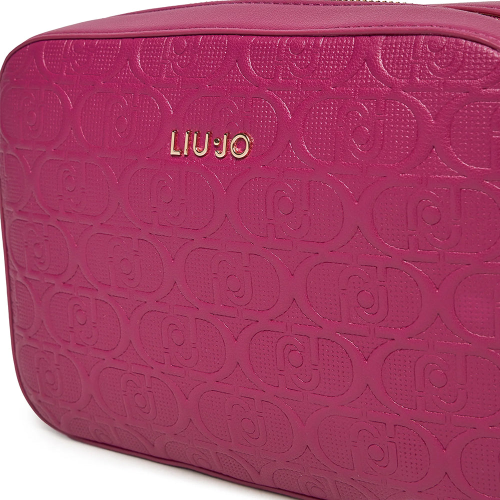 LIU JO Better Shoulder Kameratasche mit durchgehendem Fuchsia-Monogramm-Logo