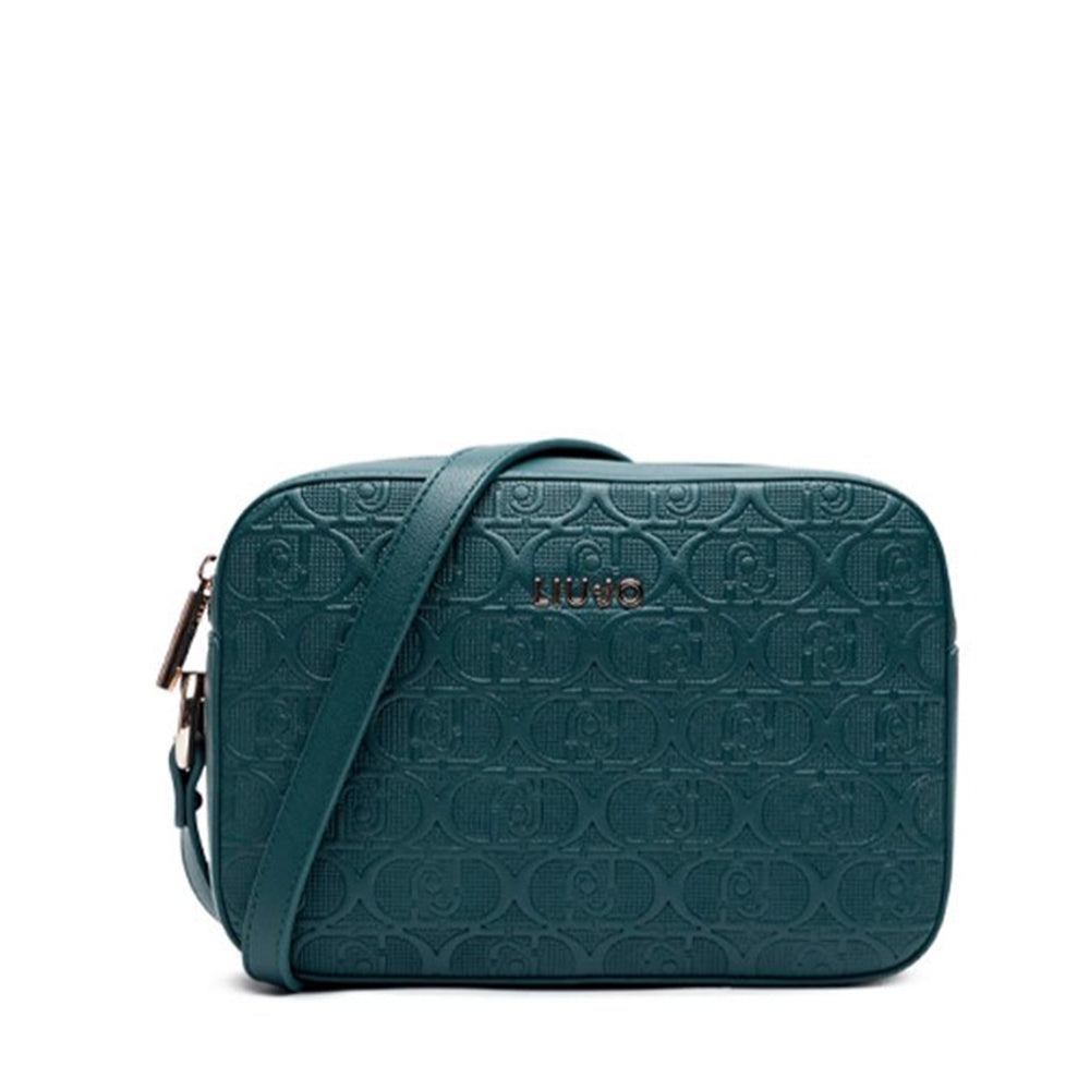 Camera Case a Tracolla LIU JO Better con Logo Monogram All Over Deep Emerald