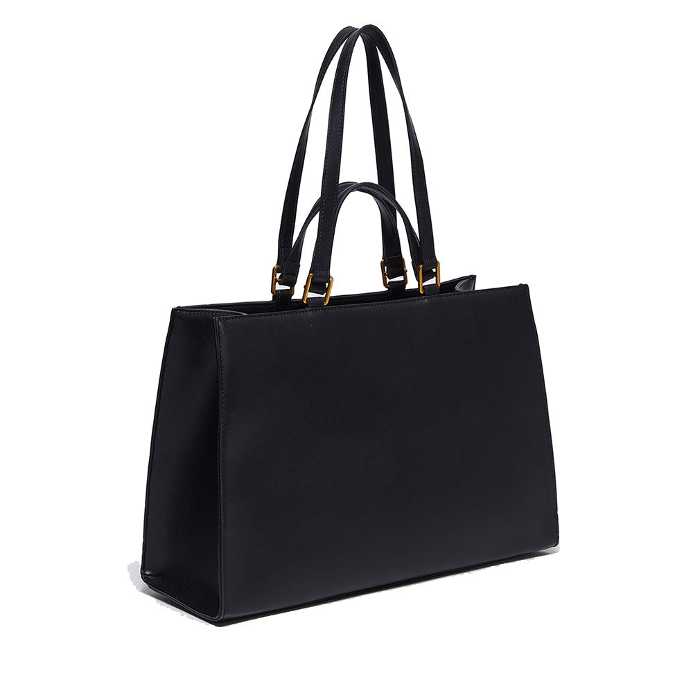 Shopping Bag Large a Mano e a Spalla LIU JO Better Nero con Maxi Logo in Rilievo