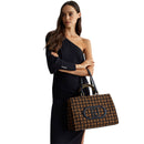 Shopping Bag Large a Mano e a Spalla LIU JO in Tessuto Jacquard Marrone con Logo All Over