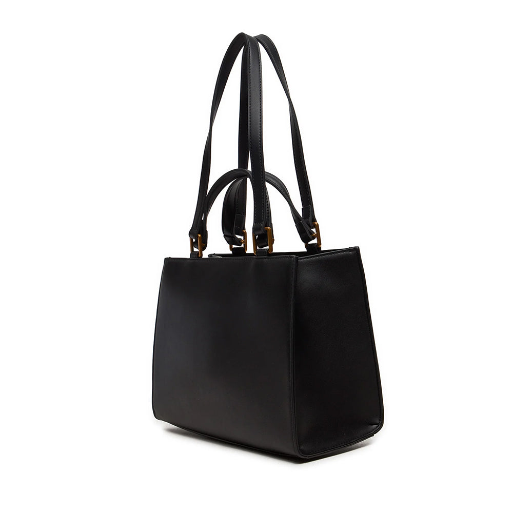 Shopping Bag a Mano e a Spalla LIU JO Better Nero con Maxi Logo in Rilievo