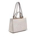 Shopping Bag a Mano e a Spalla LIU JO Better True Champagne con Maxi Logo in Rilievo