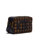 Borsa a Tracolla Doppio Scomparto LIU JO in Tessuto Jacquard Marrone con Logo All Over